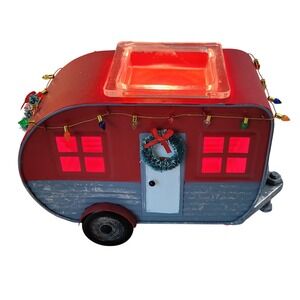 Scentsy Christmas Camper Wax Warmer Electric Retro Trailer Red Holiday Decor
